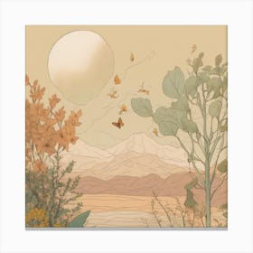 Landscape With Butterflies Canvas Print