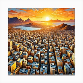 Cape Town. South Africa Cubism Style Canvas Print