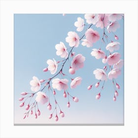 "Serenity in Blossom"  Delicate cherry blossoms in pastel pinks sway gently against a soft blue sky, capturing the tranquil essence of spring.  Discover the peaceful allure of 'Serenity in Blossom', where each petal tells a story of renewal. This serene composition invites a breath of fresh air into any space, perfect for those seeking a touch of spring's gentle beauty year-round. Canvas Print