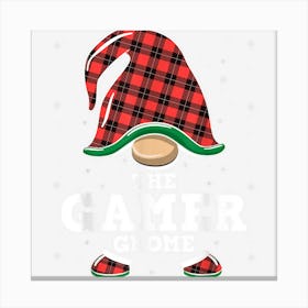 Gamer Gnome Buffalo Plaid Christmas Gamer Gnome Canvas Print