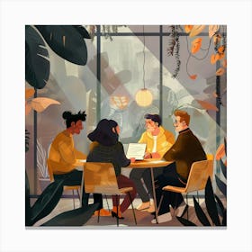 A Team Brainstorming Lofi Illustration 1718665794 2 Canvas Print