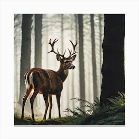 Deer In The Forest 10 Canvas Print