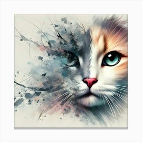 Splatter Art Cat Portrait Canvas Print