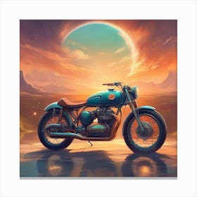 Motorcycle In The Desert 1 Canvas Print