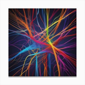 Abstract Colorful Lines 9 Canvas Print