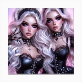 Two Gothic Dolls Canvas Print