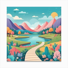 Flat Landscape Canvas Print