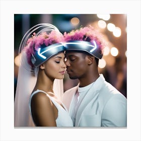 Futuristic Bride And Groom 3 Canvas Print