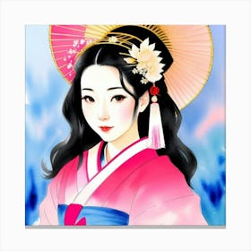 Echoes of Japan: The Silent Story of a Geisha" Canvas Print