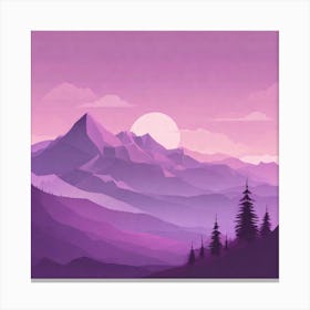 Misty mountains background in purple tone 41 Canvas Print