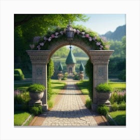 Archway In The Gardens Canvas Print