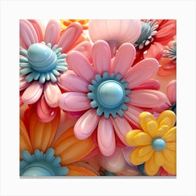 Flowers On A Table Canvas Print