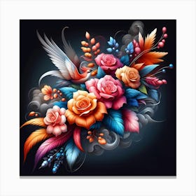 Colorful Floral Painting 6 Canvas Print