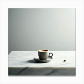 Coffee Cup On A Marble Table 1 Canvas Print