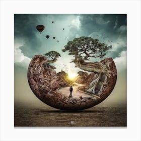 Landscape In A Sphere Canvas Print