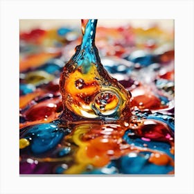 Colorful Drop Of Liquid Canvas Print