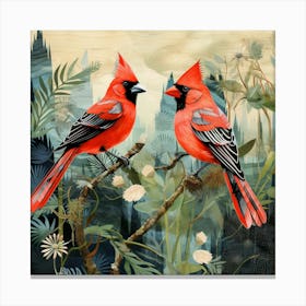 Bird In Nature Cardinal 2 Canvas Print
