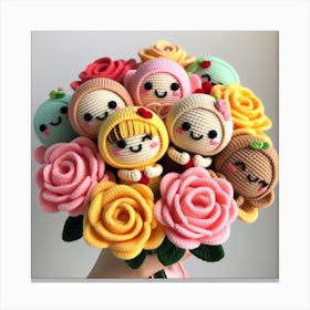 Amigurumi, Bouquet of roses 2 Canvas Print