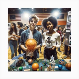 Gen Alpha Teens At A Science Fair Canvas Print