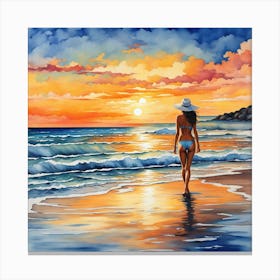 Sunset On The Beach 2 Canvas Print