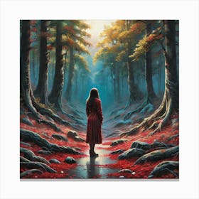 Girl In The Woods 4 Canvas Print