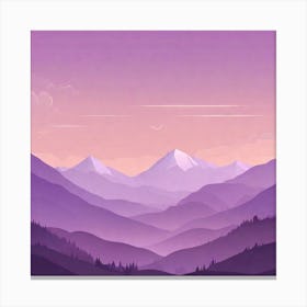 Misty mountains background in purple tone 130 Canvas Print