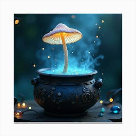 Flux Dev A Delicate Glowing Mushroom With A Cap Resembling A P 2 Canvas Print