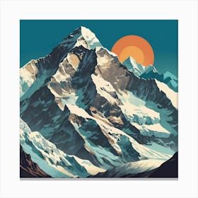 Retro Vintage Poster Everest Canvas Print