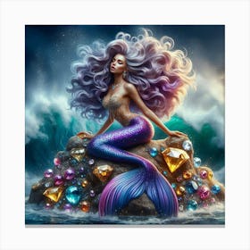 Mermaid With Jewels Canvas Print