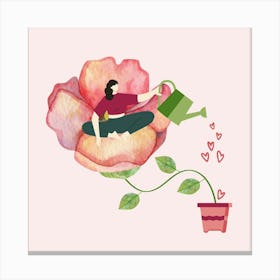 Watering Rose Canvas Print