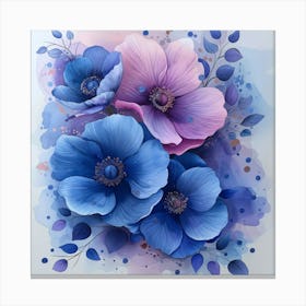 Blue Anemones Canvas Print