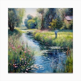 Tranquil Riverside Tapestry Canvas Print