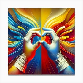 Two Hands Making A Heart Canvas Print