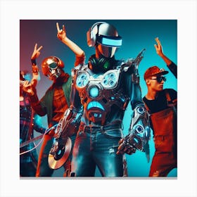 Group Of People In A Video Game Canvas Print