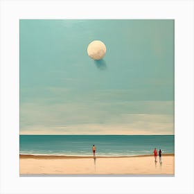Beach Moon Landscape Oil Painting Canvas Print