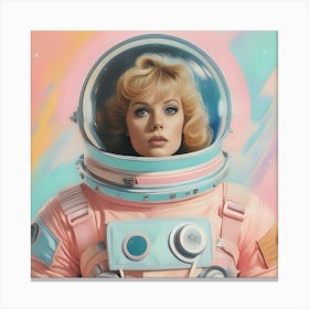 Pastel Female Astronaut 3 Canvas Print