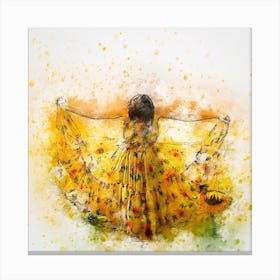 Girl In Yellow Dress Canvas print Canvas Print