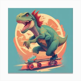 Dinosaur Skateboarder 1 Canvas Print