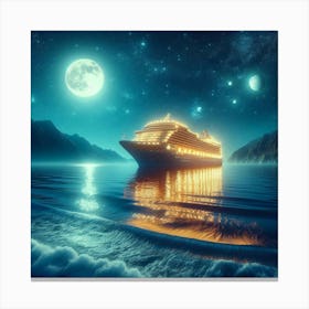 Cruise Ship At Night 4 Canvas Print