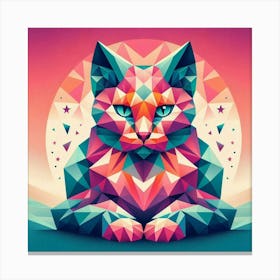 Mewsly Low Poly Cat Canvas Print