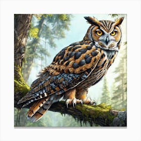 Owl In The Forest 200 Canvas Print