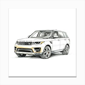 Hand Drawn Sketch Of A Range Rover Sport Sv In A Mystic, Enchanting Environment Toile