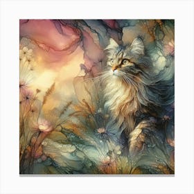 Cat In The Meadow Canvas Print