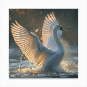 Swan In Flight 3 Canvas Print