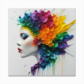 Colorful Woman'S Head Canvas Print