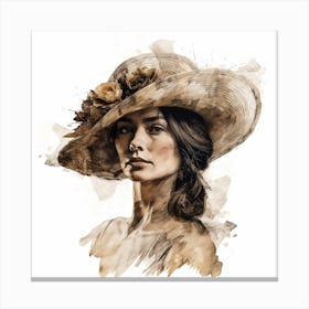 Portrait Of A Woman In A Hat 6 Canvas Print