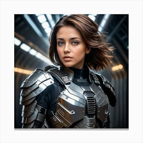 Young Woman In Armor 2 Canvas Print