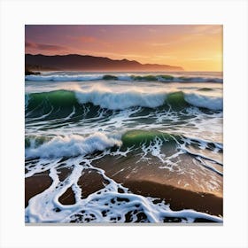 Sunset At The Beach 12 Canvas Print