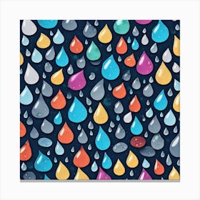 Raindrops Seamless Pattern 2 Canvas Print