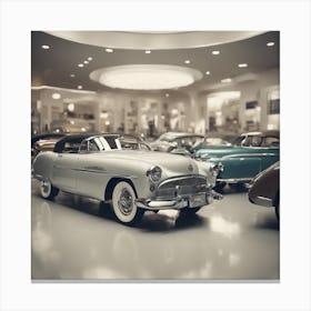 Vintage Cars In A Showroom 1 Canvas Print